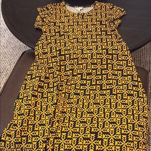 Geometric Yellow and Black Dress